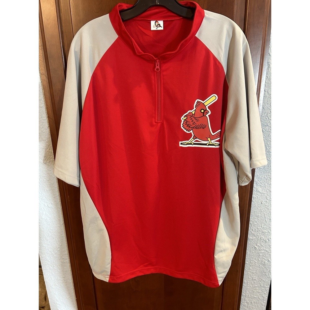 St Louis Cardinals Windbreaker Jacket Player's Quarter 1/4 Zip MLB Promo Size XL